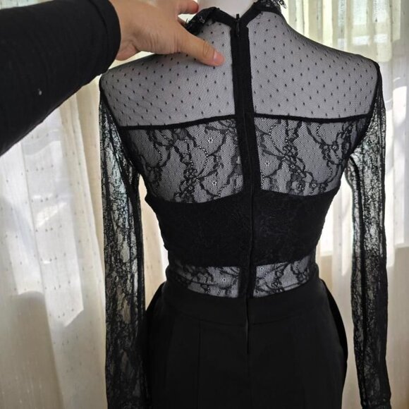 Elegant Black Lace Jumpsuit - Picture 7 of 16